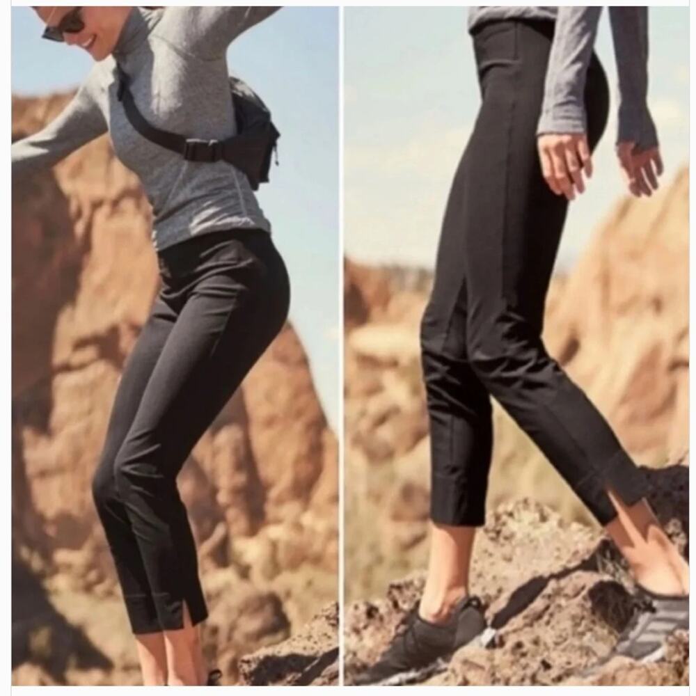 Athleta Wander Slim Ankle Pants Black Travel Hiking Outdoor Size 12